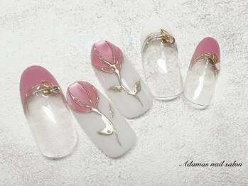 チューリップ風ネイル