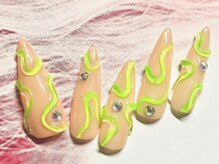 バンザイネイル 下北沢(BANZAI NAILS)/スキンカラー×ネオン