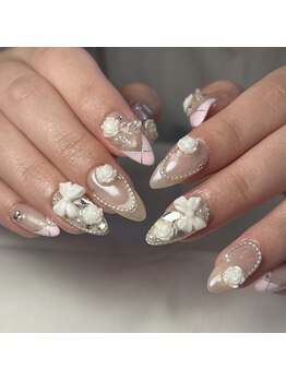 ネイルアトリエビー(nail atelier be’)/ピンク×ガーリーネイル