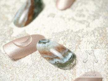 オトナネイル(otona nail)/ピンクゴールドムーンと天然石