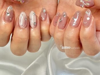 'amo nail atelier【フィルイン/パラジェル/定額コース】/チグハグカラー