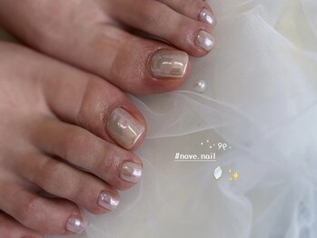 ノーヴェネイル 国分寺(nove.nail)/ホワイトピンクミラー(^ ^)