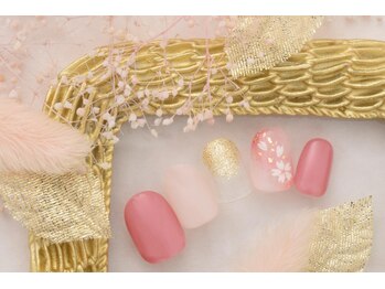 プリッシュ 銀座店(prish)/5000円　桜ピンク　春ネイル