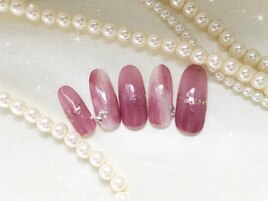 寒色系ピンクネイル