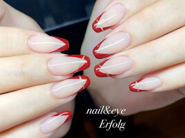 美爪フレンチ☆赤フレンチネイル