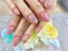 ダブルネイル(Double Nail)/【勇上】キラキラピンクネイル