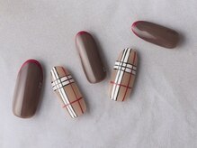 サンミーゴネイル 神戸店(Sunmego Nail)/ベージュ☆チェックネイル