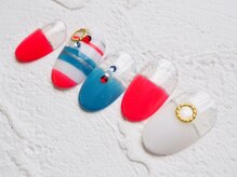 カトルナフ(quatre fois neuf)/大人トリコロールアートネイル