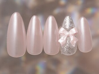 ジェミーネイル シンジュク(Jemiy nail shinjuku)/キラキラフラッシュリボン¥7980
