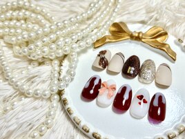 バレンタインネイル