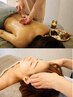 人気No.1【全身疲労・むくみ解消】全身漢方オイルリ+ヘッドスパ90分 ペア割◎