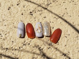 秋ネイル、シェル