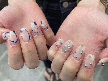 イビズ 新宿店(eviz)/ちぐはぐネイル