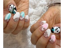 リリフリー(riri Free)/パンダネイル　梅雨ネイル