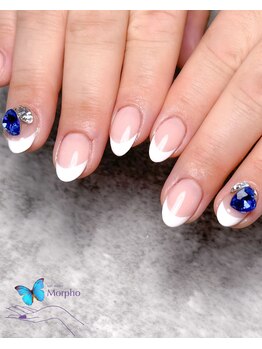 モルフォ 千駄ヶ谷(Morpho)/フレンチ×ビジューネイル