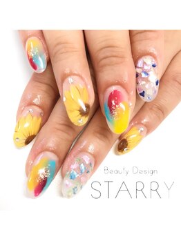 スターリー(STARRY)/夏ネイル ひまわり スカルプ