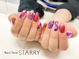 ピンク　パープル　フレンチ