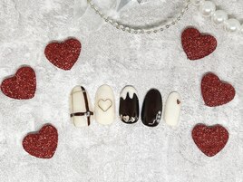 バレンタインネイル