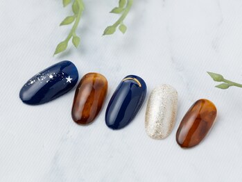 ラムネイル 元町(RamuNail)/ネイビーべっこうネイル