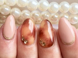 べっ甲柄単色ネイル