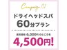 【7月限定ご新規様】 ドライヘッドスパ60分　6000円→4500円