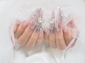 nailsalon amore 心斎橋店【長さだし/持ち込み/スカルプ/フィルイン/定額】/キラキラゴテゴテ20900円