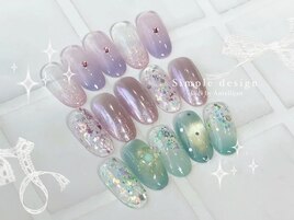 キラキラシンプルネイル