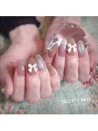 大人上品リボンリボンネイル♪