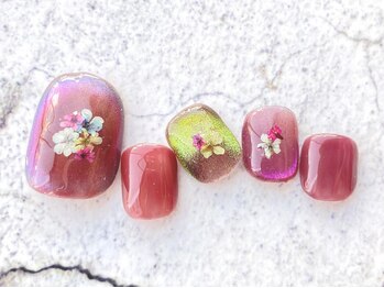 ネイル サロン ターラ 吉祥寺(nail salon Tara)/フットネイル×マグネット押し花