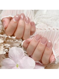 オフィスに◎シンプル艶ネイル
