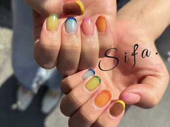 シファ(Sifa.)/カラフル/フレンチネイル