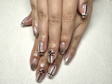 ジュリネイル(JULIE NAIL)/チェック×リボン