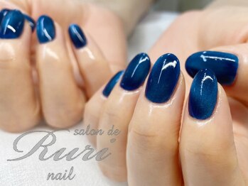 サロンドルリネイル(salon de Ruri nail)/◎マグネットネイル*ネイビー