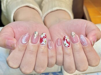 レミア 関内(REMIA)/５月　ユリの花ネイル