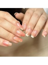 ネイルバイユニッコ(nail by unicco)/桃ネイル×バーチャルフレンチ