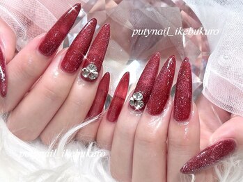 赤フラッシュネイル スカルプ