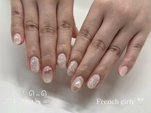 ルルシアン 代々木(luluchien)/お花のフレンチガーリーネイル♪