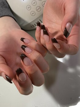 ネイルスタンド ツキイチ(NAIL STAND)/ブラウン◆フレンチネイル