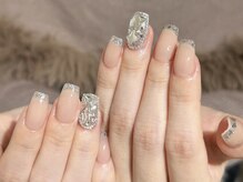 ブラソンネイル(Blossom nail)/大人上品ガラスフレンチネイル