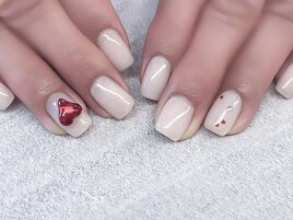 バレンタインシンプルネイル♪