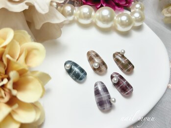 ネイル ミュー(nail myuu)/チェック柄ポイントアート