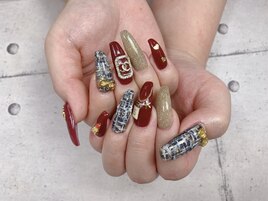 ツイードロングネイル