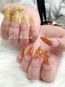 長さ出しラメグラデーション