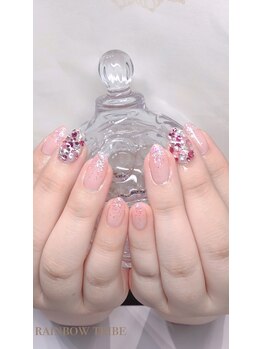 レインボートライブドゥネイル(rainbow tribe deux NAIL)/キラキラストーンネイル