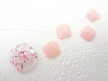 ネイルサロン クイール 小山店(NAIL SALON QUILL)/ワンカラー×押し花フレーク