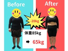6ヶ月コースを受けられた方の変化。85kg→65kg－20kg！！