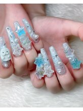 ベティネイル アイラッシュ(Betty Nail)/水色スター☆ネイル　スカルプ