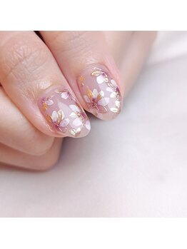 ピオニーネイル(peony nail)/ミラーフラワー　パープル