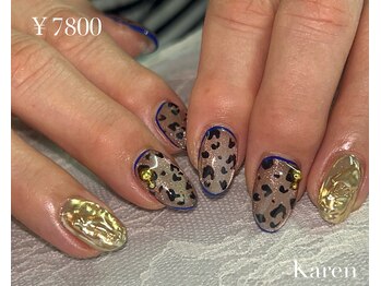 レオパード/ミラー/ブルー