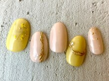 ネイラ 大宮店/イエロー、ゴールドミラー